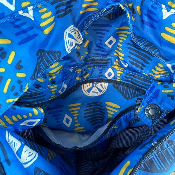 North Face Lake Blue Song Line Print Novelty Fanorak Windbreaker Size Large - Picture 3 of 16